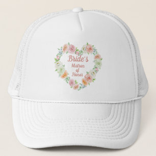 Casquette Mariées Matron d'honneur Chemise de coeur rose Fle