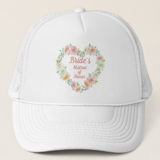 Casquette Mariées Matron d'honneur Chemise de coeur rose Fle