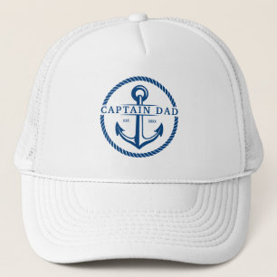 Casquette Marine Nautique Bateau Bleu Capitaine Papa Ancre c