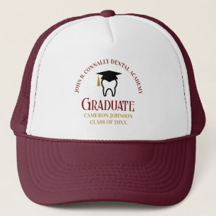 Casquette Maroon Dental School Custom Dentist Graduation