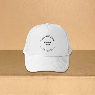 Casquette Marque d'affaires ronde sur chapeau de camion blan