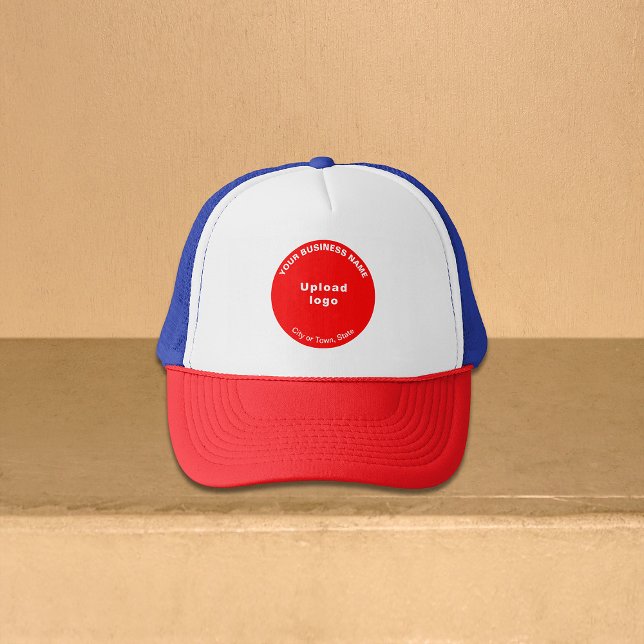 Casquette Marque d'affaires ronde sur chapeau de camion mult (Round business brand on multicolored trucker hat)