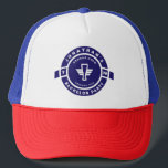 Casquette Marque de la Bachelor Party de brasserie Bleue de<br><div class="desc">Bachelor Party badge de la Marine avec nom des mariés et date du mois et de l'année de la fête.</div>