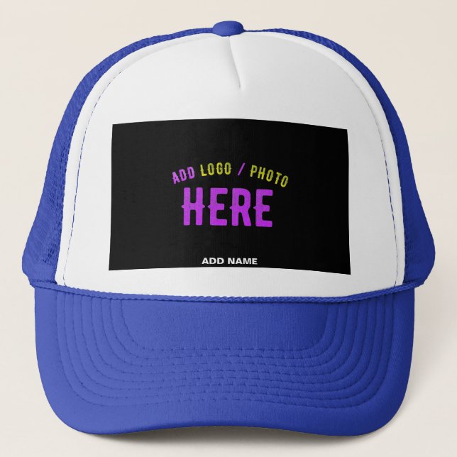 CASQUETTE MARQUE NOIRE ROYALE BLEU MODERNE ET MODERNE, BLANC (Devant)