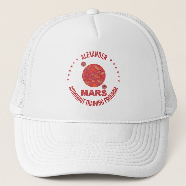 Casquette Mars l'amusement rouge de système solaire de geek (Devant)