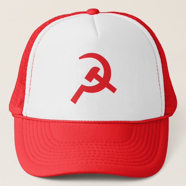 Casquette Marteau communiste et logo faucille rouge (Devant)