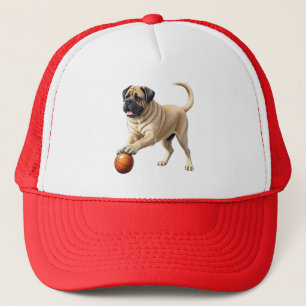 Casquette Mastiff Dogue Anglaise avec ballon en vacances