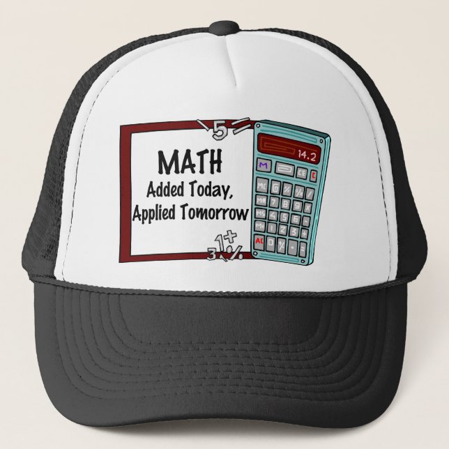 Casquette Maths : Supplémentaire aujourd'hui, appliqué (Devant)