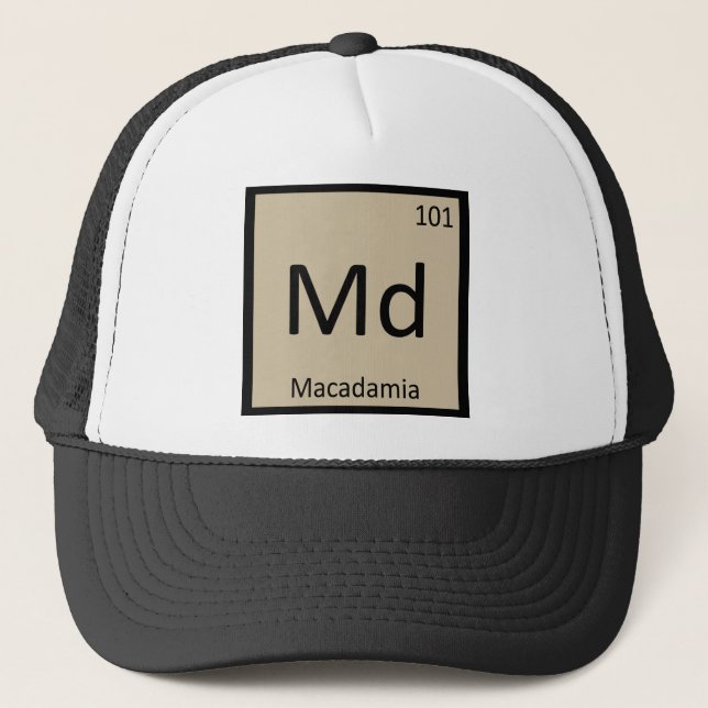 Casquette Md - Chimie de la noix de macadamia Symbole du tab (Devant)