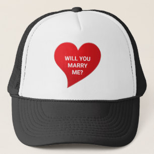 Casquette Me marie-t-tu rouge coeur proposition de mariage m