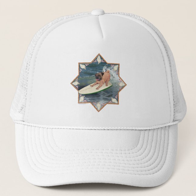 Casquette Mec surfeur Pug (Devant)