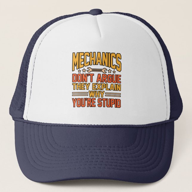 Casquette Mechanics Don't Argue Car Auto Mechanic Work Lover (Devant)