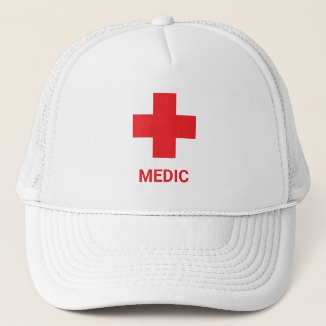 Casquette Médecin MEDIC & Premiers Secours, Croix, Ambulance (Devant)