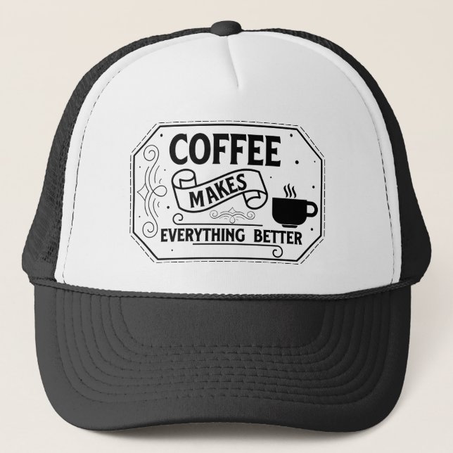 Casquette meilleur café  mot d'employé art  (Devant)