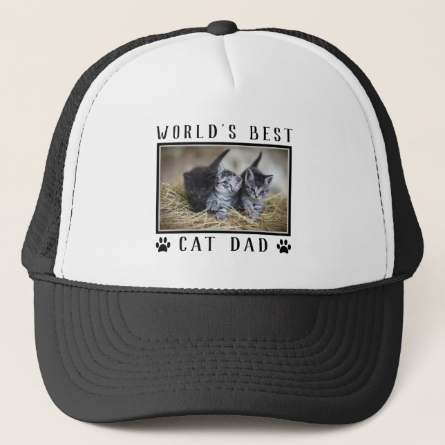 Casquette Meilleur Chat Papa Empreintes de pattes du monde P (Devant)