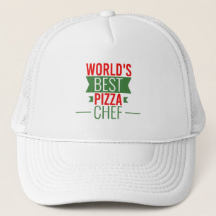 Casquette Meilleur chef de pizza du monde - rouge blanc vert