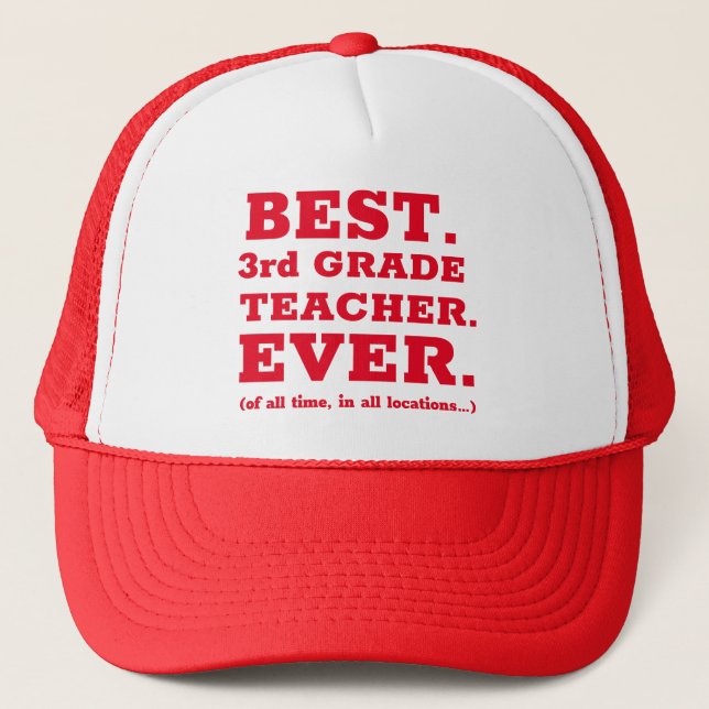 Casquette Meilleur enseignant de 3e année (Devant)