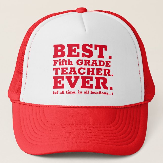 Casquette Meilleur Enseignant de 5e année jamais (Devant)