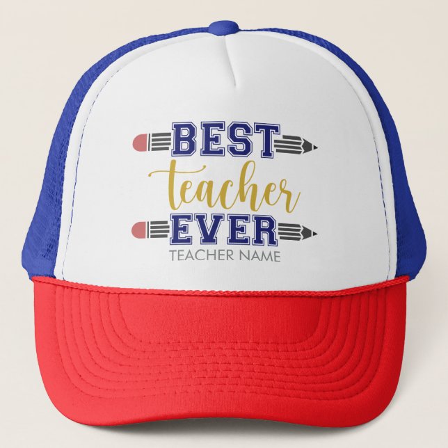 Casquette Meilleur enseignant personnalisé jamais - Cadeau C (Devant)