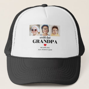 Casquette Meilleur Grand-Père du Monde On t'aime 3 Noms d'En