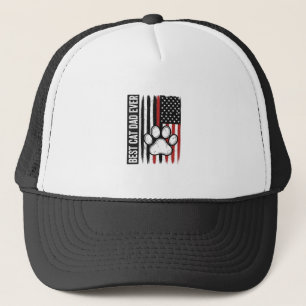 Casquette Meilleur papa chat patriote Design de drapeau de p