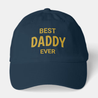 Casquette Meilleur Papa de Tous les Temps Bleu Marine et Or