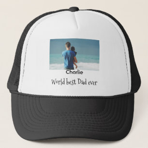 Casquette meilleur papa du monde photo nom date simple pères