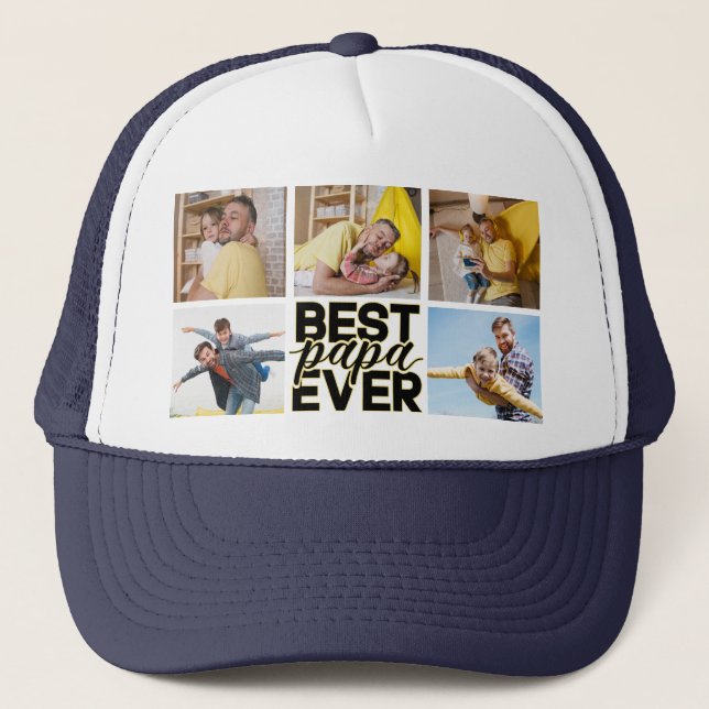 Casquette Meilleur Papa Ever Fête des pères Photo Collage Ga (Devant)