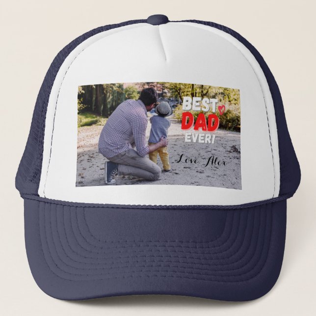 Casquette Meilleur papa jamais! et petit T-shirt de coeur ro (Devant)