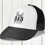 Casquette Meilleur papa jamais noir et blanc typographie<br><div class="desc">Best Dad Ever casquette avec un design simple de typographie noir et blanc. Best Dad Ever est écrit dans une combinaison intelligente de polices de script,  serif et sans serif au style minimaliste.</div>