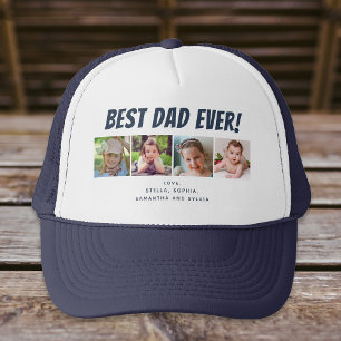 Casquette Meilleur papa Jamais Quatre Photos Marine Bleu