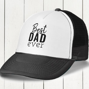 Casquette Meilleur Papa Jamais Typographie Noir et Blanc