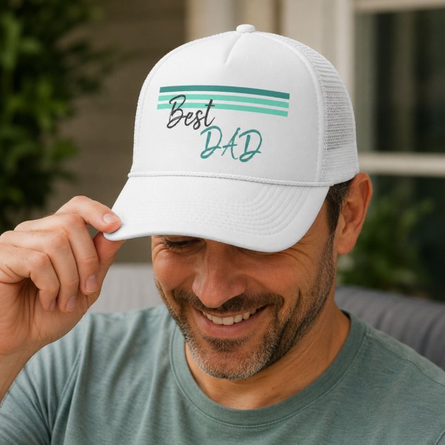 Casquette Meilleur Papa Moderne Turquoise Script Fête des Pè (Créateur téléchargé)