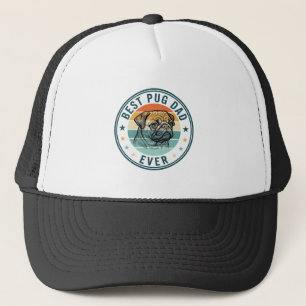 Casquette Meilleur papa Pug Ever Vintage gravure de chien T-