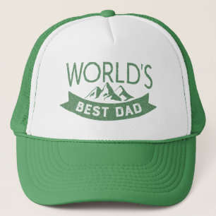 Casquette Meilleur papa typographie Fête des pères verte