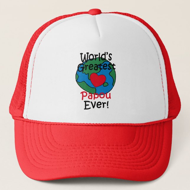 Casquette Meilleur Papou du Monde Cœur (Devant)