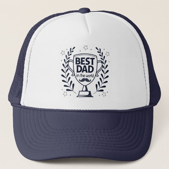 Casquette Meilleur Trophée Papa - Cadeau de fête du Père (Devant)