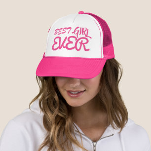 Casquette MEILLEURE FILLE JAMAIS Hot Rose Letters