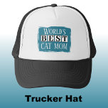 Casquette Meilleure maman chat bleu noir<br><div class="desc">Célébrez la meilleure maman de chat du monde avec ce chapeau de camionneur élégant! Parfait pour les amoureux des animaux qui portent fièrement leurs coeurs amoureux de félins sur leurs manches (ou têtes !). Que vous soyez à court de courses, que vous soyez dans le parc, ou juste à traîner...</div>