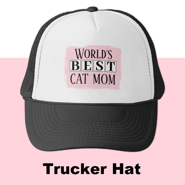 Casquette Meilleure maman chat noir rose (Créateur téléchargé)