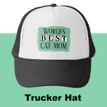 Casquette Meilleure maman chat noir vert<br><div class="desc">Célébrez la meilleure maman de chat du monde avec ce chapeau de camionneur élégant! Parfait pour les amoureux des animaux qui portent fièrement leurs coeurs amoureux de félins sur leurs manches (ou têtes !). Que vous soyez à court de courses, que vous soyez dans le parc, ou juste à traîner...</div>