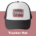 Casquette Meilleure maman de chat noir rose poussiéreux<br><div class="desc">Célébrez la meilleure maman de chat du monde avec ce chapeau de camionneur élégant! Parfait pour les amoureux des animaux qui portent fièrement leurs coeurs amoureux de félins sur leurs manches (ou têtes !). Que vous soyez à court de courses, que vous soyez dans le parc, ou juste à traîner...</div>