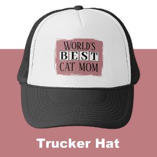 Casquette Meilleure maman de chat rose noir poussiéreux
