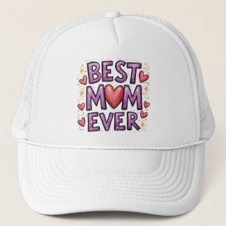 Casquette Meilleure maman jamais avec les coeurs et les étin
