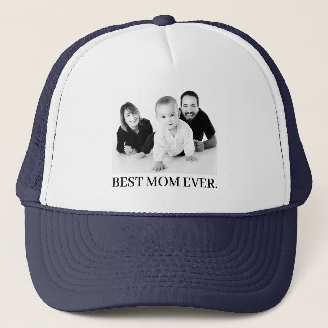 Casquette Meilleure Maman Jamais Personnalisé Photo Trucker  (Devant)