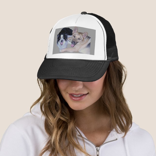 Casquette Meilleurs amis Bordure Collie & Berger allemand (En situation)