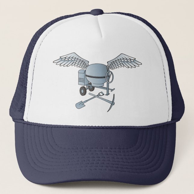 Casquette Mélangeur de béton bleu-gris (Devant)