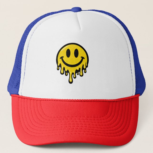 Casquette Melting Smiley Face Foam Trucker Cap (Devant)