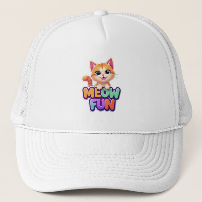 Casquette Meow Fun - Chapeau de chat souriant mignon (Devant)