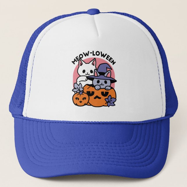 Casquette Meow-Loween - Cute Halloween Conception Chat (Devant)
